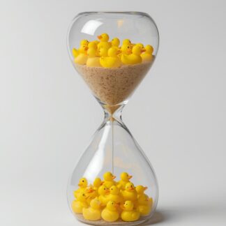 sablier remplis de canard jaune