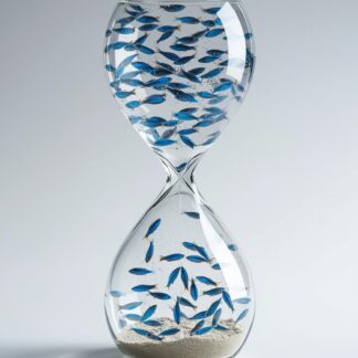 sablier remplis de poissons bleu