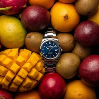 montre exposé dans des fruits